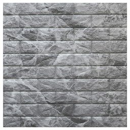 Placa Tijolinho Parede Papel Painel 3d Tijolo Cinza Auto Adesivo 77x70cm Revestimento Espuma Autocol - 2