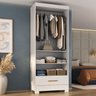 Guarda Roupa Roupeiro Multiuso Smart Versatile 1 Gaveta sem Portas Branco - Rodial Móveis - 5