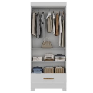 Guarda Roupa Roupeiro Multiuso Smart Versatile 1 Gaveta sem Portas Branco - Rodial Móveis