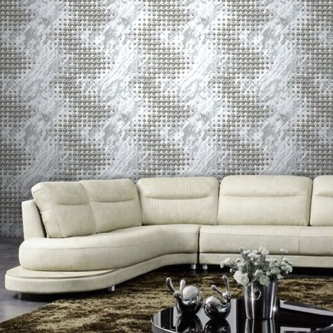 Papel de Parede 3d Estilizado Cinza com Brilho - Império New Rustic - 181-3151 - Importado Vinílico