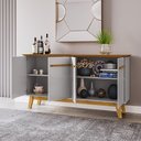 Ver imagem 3 de Aparador Buffet Opala Naturalle/off White - Bechara Móveis