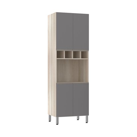 Paneleiro com Nicho de Microondas Luciane 70cm 4 Portas e 1 Nicho Luci