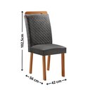 Ver imagem 5 de Mesa de Jantar Milena 6 Lugares Retangular MDF com Vidro 180cm Grafite Moderna