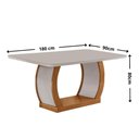 Ver imagem 6 de Mesa de Jantar Milena 6 Lugares Retangular MDF com Vidro 180cm Grafite Moderna