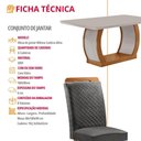 Ver imagem 7 de Mesa de Jantar Milena 6 Lugares Retangular MDF com Vidro 180cm Grafite Moderna