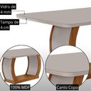 Ver imagem 4 de Mesa de Jantar Milena 6 Lugares Retangular MDF com Vidro 180cm Grafite Moderna