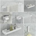 Ver imagem 1 de Kit Acessório para Banheiro Branco 6 Peças C/suporte Celular