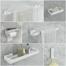 Kit Acessório para Banheiro Branco 6 Peças C/suporte Celular - 1