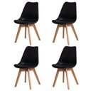 Ver imagem 4 de Conjunto Mesa Redonda Eiffel Branca 70cm com 4 Cadeiras Saarinen Preta