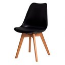 Ver imagem 3 de Conjunto Mesa Redonda Eiffel Branca 70cm com 4 Cadeiras Saarinen Preta