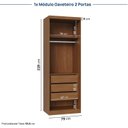 Ver imagem 4 de Guarda-Roupa Planejado 3 Peças 7 Portas Arani CabeCasa MadeiraOriginals Marrom/Cinamomo/Offwhite