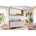 Ver imagem 3 de Armário Aéreo P- Cozinha Burguesa Premium C- 2 Portas 80cm Freijó-branco - Nesher