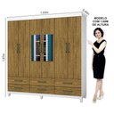 Ver imagem 3 de Guarda-roupa D22 6 Portas 6 Gavetas com Espelho e Pés
