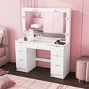 Ver imagem 1 de Penteadeira Camarim com Espelho 7 Gavetas França