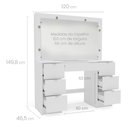 Ver imagem 3 de Penteadeira Camarim com Espelho 7 Gavetas França