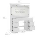 Ver imagem 3 de Penteadeira Camarim com Espelho 7 Gavetas França 