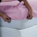 Ver imagem 2 de Roupa de Cama Casal Percal 200 Fios 100% Algodão Santista com Elástico Avulso Hotel Pousada:rosa Beb