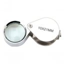 Ver imagem 1 de 05 Mini Lupa 10x 21mm Inox Relojoeiro Joalheiro Gota de Mão