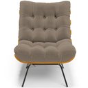 Ver mais imagens de Poltrona Costela L02 com Puff Bouclê Bege - Lyam Decor