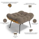 Ver imagem 5 de Poltrona Costela L02 com Puff Bouclê Bege - Lyam Decor