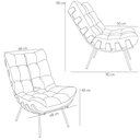 Ver imagem 4 de Poltrona Costela L02 com Puff Bouclê Bege - Lyam Decor