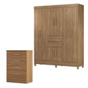Ver imagem 1 de Cômoda Astral e Guarda Roupa Casal Munique Amêndola Touch - Demóbile