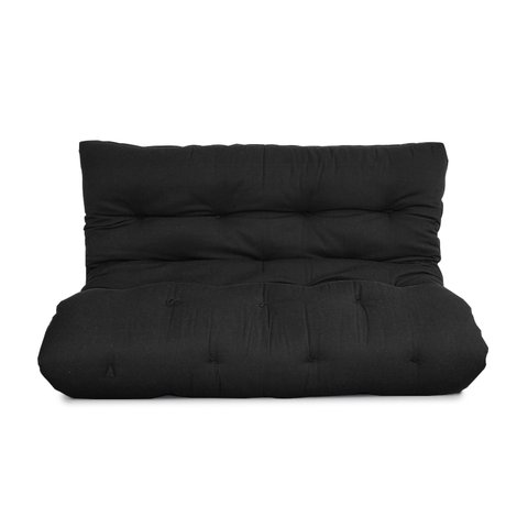 Futon 02 Lugares Slim 128x188x10cm - Cor Preto FUTON BRASIL