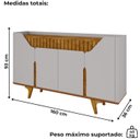 Ver imagem 4 de Balcão Buffet 4 Portas Tamisa 160 cm Off White Cinamomo Bechara