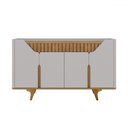 Ver imagem 2 de Balcão Buffet Tamisa 4 Portas Ripado Off White/cinamomo - Móveis Bechara