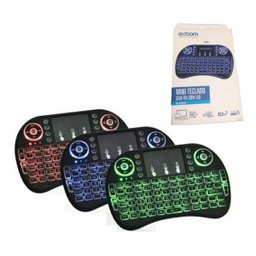 Mini Teclado Touchpad Sem Fio Usb com Led Para Tv Pc Console - 1