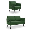 Ver imagem 1 de Kit 01 Namoradeira e 01 Poltrona Suede Verde