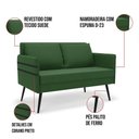 Ver imagem 5 de Kit 01 Namoradeira e 01 Poltrona Suede Verde