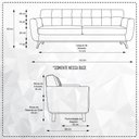 Ver imagem 5 de Sofá 03 Lugares 180cm Sala de Estar Miami Veludo Bege - Nexta Casa