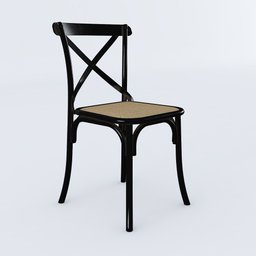 Kit 2 Cadeiras Cross Katrina Jantar Preta Assento Corano Bege Aço - 2