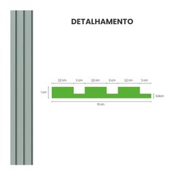 Painel Meu Rodape 10x1 Ripado Play Verde Rpdol10 (rolo 2,5m) - 4