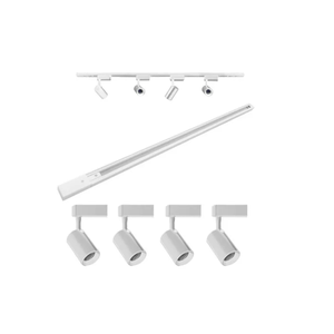 Trilho Eletrificado 1m + 4 Spot Led 7w Branco Luz Fria
