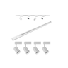Trilho Eletrificado 1m + 4 Spot Led 7w Branco Luz Fria - 1