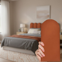 Ver imagem 1 de Cabeceira Nuvem Casal Facil Instalação 7 Placas 45cm Suede:terracota