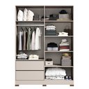 Ver imagem 3 de Guarda-roupa Casal 4 Portas 2 Gavetas com Corrediças Telescópicas Design Moderno Cores Off White / G