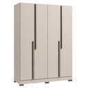 Ver imagem 1 de Guarda-roupa Casal 4 Portas 2 Gavetas com Corrediças Telescópicas Design Moderno Cores Off White / G