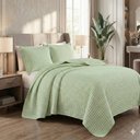 Ver imagem 3 de Cobre Leito Queen Flick Matelado Bordado 3PÇ Percal 300 Fios- Verde