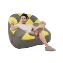 Ver imagem 2 de Poltrona Paloma Escritório Sala Pé Plástico Suede Cappuccino e Suede Amarelo - Dominic Decor