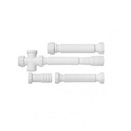 Kit Conexão Com Sifão Tubo Extensivo Para Cuba Tripla Blukit Branco 030406 - 1