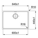Ver imagem 2 de Cuba Simples de Embutir ou Sobrepor Linea 60 Fex 110-60 60x40 Inox Fosco - Franke 16661