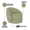 Ver imagem 3 de Poltrona Decorativa Orgânica Lua Bouclê Pistache D03 - D’Rossi
