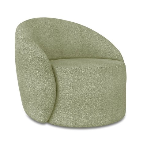 Poltrona Decorativa Orgânica Lua Bouclê Pistache D03 - D’Rossi