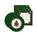 Ver imagem 1 de Kit Sousplat + Guardanapo Natal Árvore Verde Nsw 4 Peças com Base