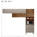 Ver imagem 4 de Cozinha Modulada Proença 3 Peças com Aéreo 80cm Nogueira Touch/nude Prime Tx - Demartêz
