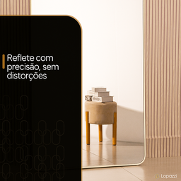 Espelho Grande Retangular com Moldura em Alumínio Off White Corpo Inteiro 170x70 C/suporte de Chão - 7