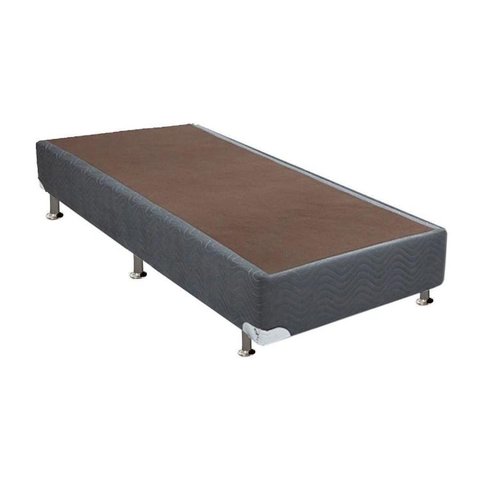 Cama Box Base Solteiro Universal Suede Gray (88x188x20) - Ortobom